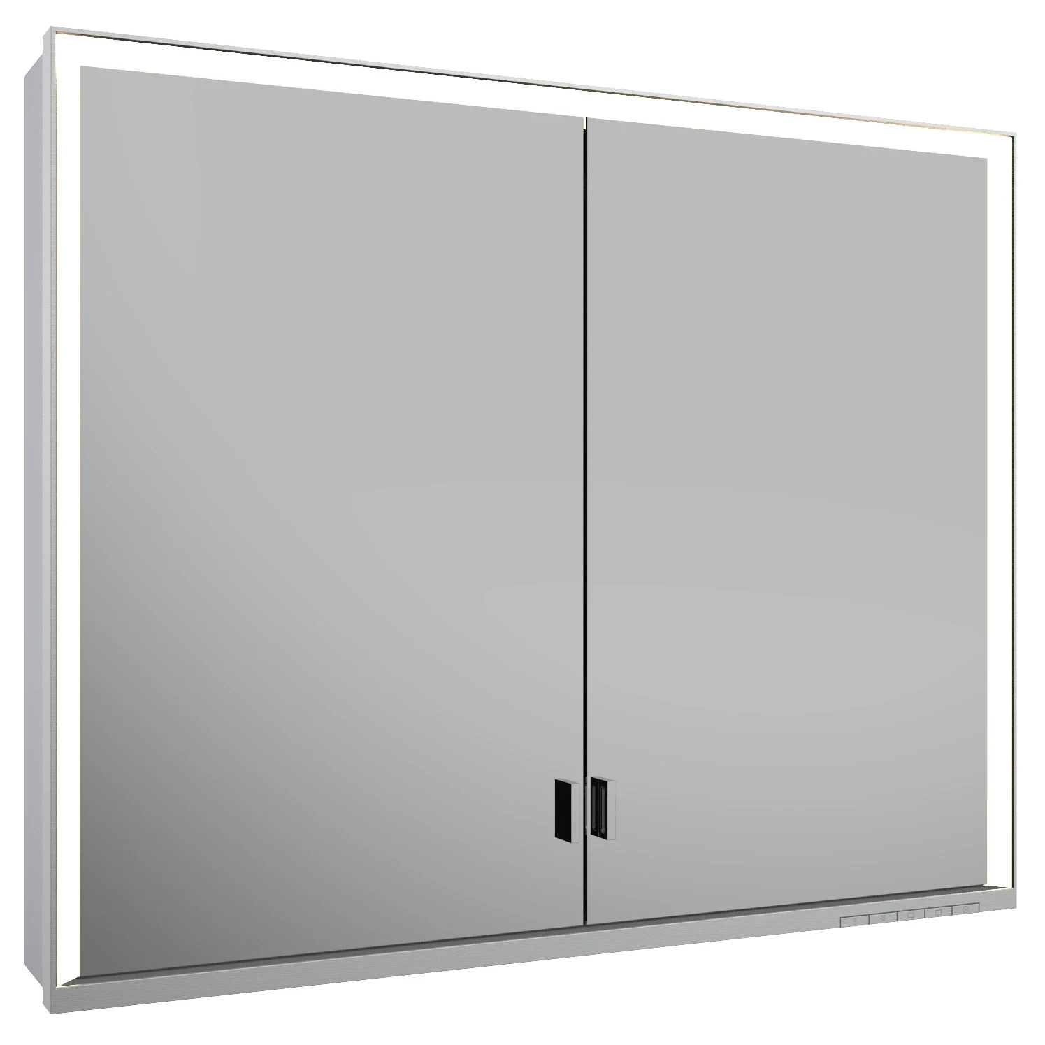 KEUCO Wandvorbau Spiegelschrank mit verdecktem Ablagefach „Royal Lumos“ in Silber (eloxiert), Aufputz, mit Steckdosen, ohne Spiegelheizung 900 × 735 × 165 mm KEUCO Wandvorbau Spiegelschrank mit verdecktem Ablagefach „Royal Lumos“ in Silber (eloxiert), Aufputz, mit Steckdosen, ohne Spiegelheizung 900 × 735 × 165 mm