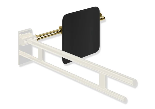 HEWI Rückensstütze System 900, PVD-beschichtet, schwarz, Achsmaß verstellbar 616-716 mm, Tiefe 150 mm, einseitig Wandmontage mit Rosetten und SK-Griffen HEWI Rückensstütze System 900, PVD-beschichtet, schwarz, Achsmaß verstellbar 616-716 mm, Tiefe 150 mm, einseitig Wandmontage mit Rosetten und SK-Griffen