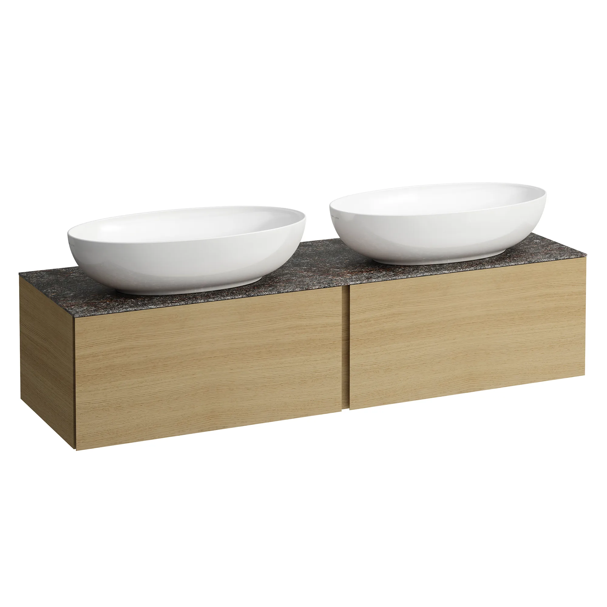 Laufen Schubladenelement „Ilbagnoalessi“ 1600 × 370 × 500 mm Eiche hell, ohne Hahnlochbohrung, links und rechts