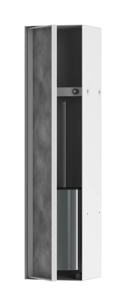 Hansgrohe XtraStoris Rock Einbau Toilettenbürstenhalter mit Ablage und befliesbarer Tür, Mattweiß Hansgrohe XtraStoris Rock Einbau Toilettenbürstenhalter mit Ablage und befliesbarer Tür, Mattweiß
