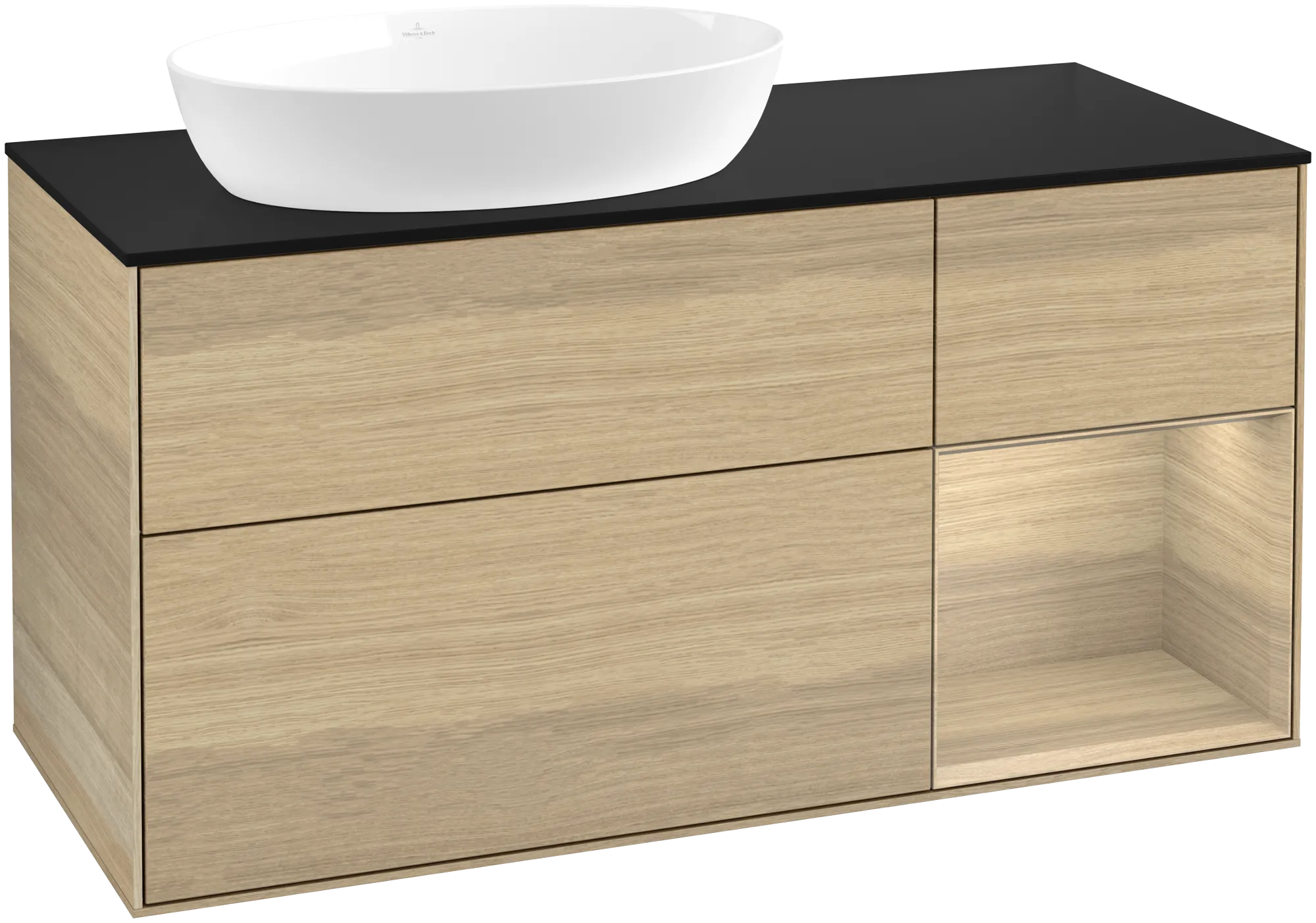 Villeroy & Boch Finion Waschbeckenunterschrank FA5, 1200x603x501mm, mit Beleuchtung und 3 Auszügen