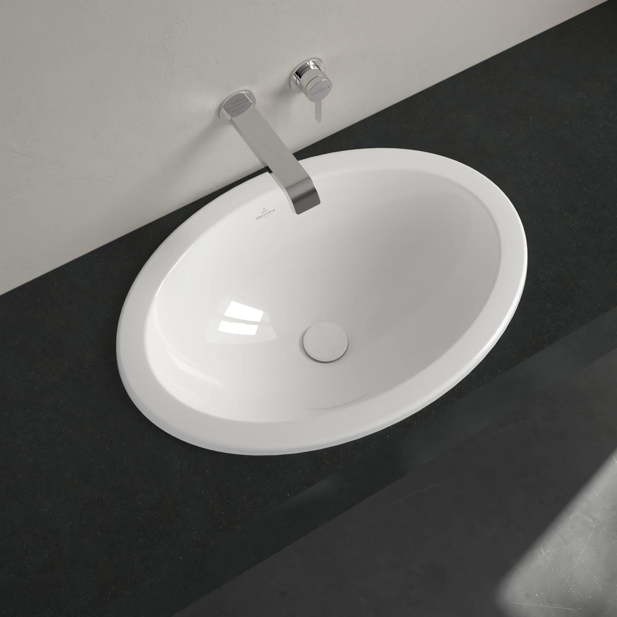 Villeroy & Boch Einbauwaschtisch aus TitanCeram „Loop & Friends“ 660 × 470 × 225 mm, ohne Hahnlochbohrung