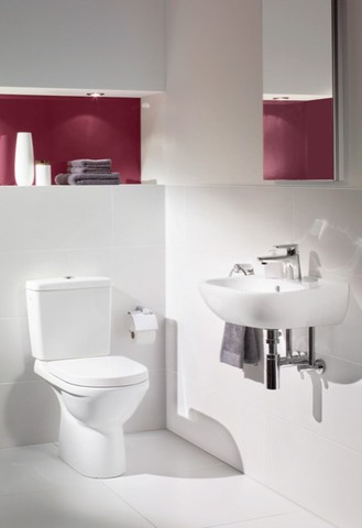 Tiefspül-WC spülrandlos für Kombination O.novo 5661R0, 360 x 646 x 430 mm, Oval, bodenstehend, Abgang waagerecht, Weiß Alpin