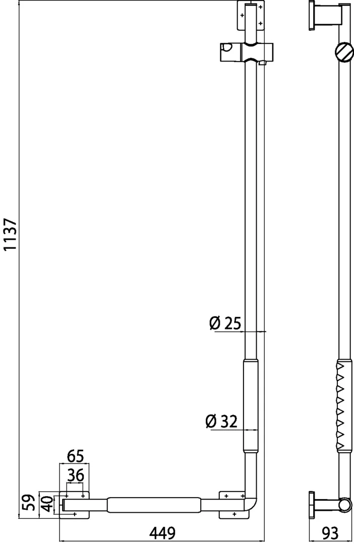 emco Dusch-Haltegriff „system 2“ mit rutschhemmender Ummantelung in chrom / schwarz, links emco Dusch-Haltegriff „system 2“ mit rutschhemmender Ummantelung in chrom / schwarz, links