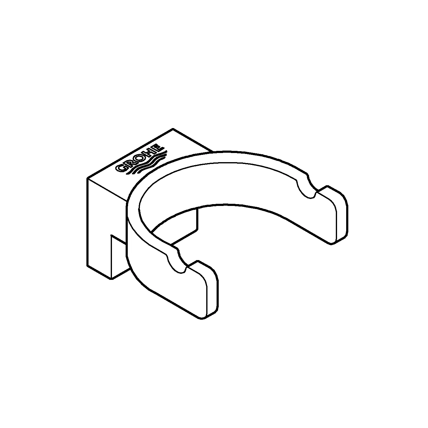 Grohe Selection Doppelter Bademantelhaken, nickel gebürstet
