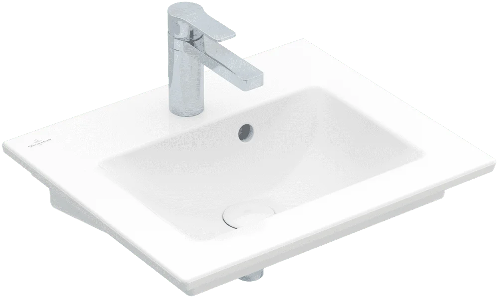 Villeroy & Boch Handwaschbecken Venticello, 500x420x150mm, weiß Alpin, glänzend, mit Überlauf, 1-Loch-Armatur