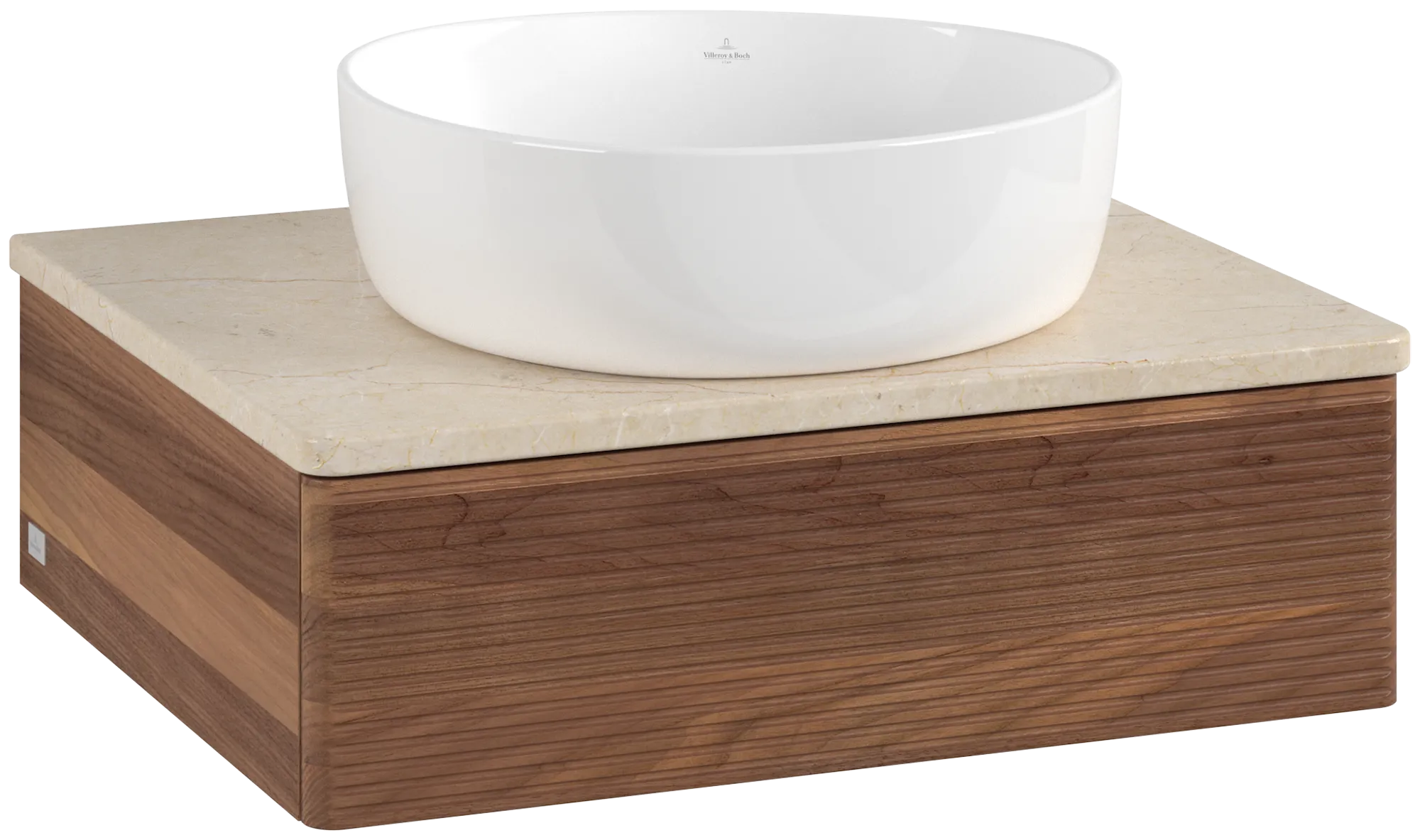 Villeroy & Boch Antao Waschbeckenunterschrank K07_1, 600x190x500 mm, Warm Walnut / Botticino