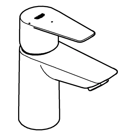 Grohe BauEdge Einhand-Waschtischbatterie, ½ S-Size, Einlochmontage, Mittelstellung kalt, chrom Grohe BauEdge Einhand-Waschtischbatterie, ½ S-Size, Einlochmontage, Mittelstellung kalt, chrom