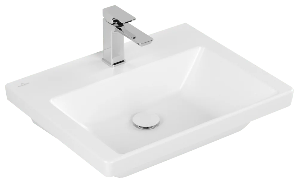 Villeroy & Boch Schrankwaschtisch Subway 3.0 4A706L, Stone White CeramicPlus, 600x470x165mm, TitanCeram, matt, Wandmontage Villeroy & Boch Schrankwaschtisch Subway 3.0 4A706L, Stone White CeramicPlus, 600x470x165mm, TitanCeram, matt, Wandmontage