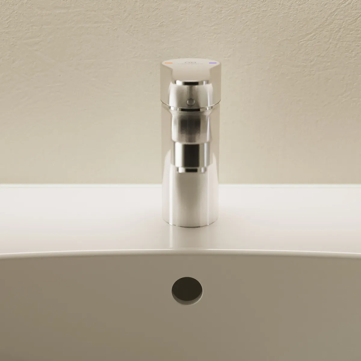 Waschtischarmatur H80 Cerabase mit Push-Open-Ventil Ausladung 106mm Chrom CLICK PUW Waschtischarmatur H80 Cerabase mit Push-Open-Ventil Ausladung 106mm Chrom CLICK PUW