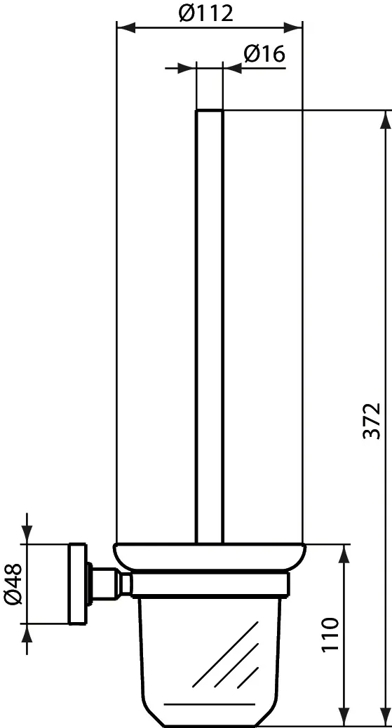 Ideal Standard Toilettenbürstengarnitur „IOM“ 11,2 × 37,2 cm in Chrom, Befestigung verdeckt