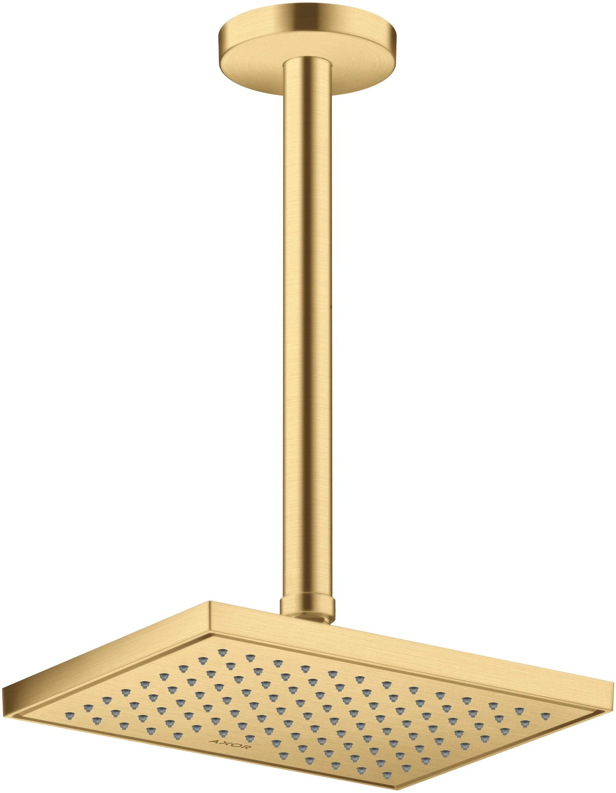 Hansgrohe AXOR ShowerSolutions Kopfbrause 1jet EcoSmart Brushed Gold Optic 245 x 185 mm verstellbarer Winkel abnehmbar für Decken- oder Wandmontage G 1/2 Hansgrohe AXOR ShowerSolutions Kopfbrause 1jet EcoSmart Brushed Gold Optic 245 x 185 mm verstellbarer Winkel abnehmbar für Decken- oder Wandmontage G 1/2
