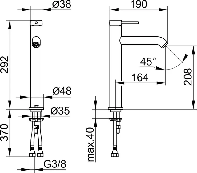 IXMO 59510372100 Einhebel-Waschtischmischer 210 ohne Zugstangen-Ablaufgarnitur IXMO Soft, Rosette rund/eckig schwarz