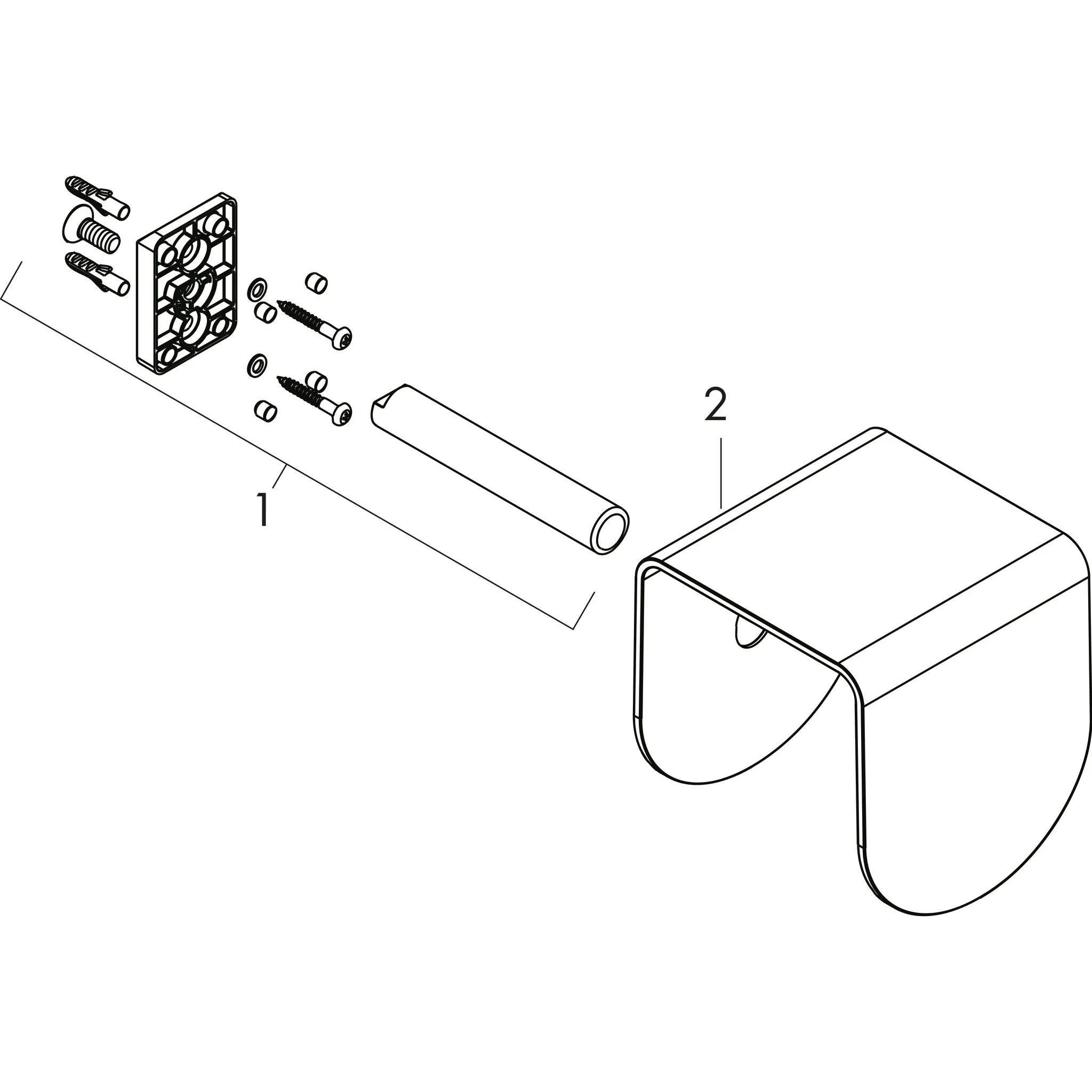 Hansgrohe AXOR Universal Softsquare Toilettenpapierhalter mit Ablage, Chrom Hansgrohe AXOR Universal Softsquare Toilettenpapierhalter mit Ablage, Chrom