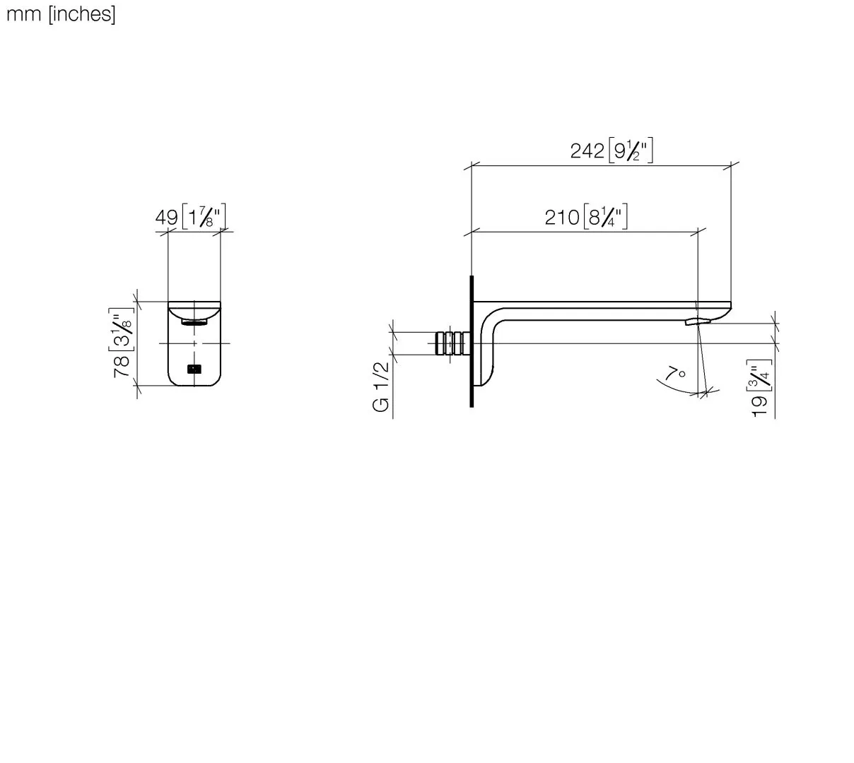 DO Wannenauslauf für Wandmontage Lisse 13801845 chrom DO Wannenauslauf für Wandmontage Lisse 13801845 chrom