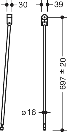 HEWI Bodenstütze „Serie 805 Classic“ in Tiefschwarz HEWI Bodenstütze „Serie 805 Classic“ in Tiefschwarz