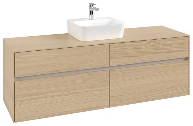 Villeroy & Boch Waschtischunterschrank „Collaro“ 1600 × 548 × 500 mm Nordic Oak, ohne Beleuchtung, für Becken mittig Villeroy & Boch Waschtischunterschrank „Collaro“ 1600 × 548 × 500 mm Nordic Oak, ohne Beleuchtung, für Becken mittig