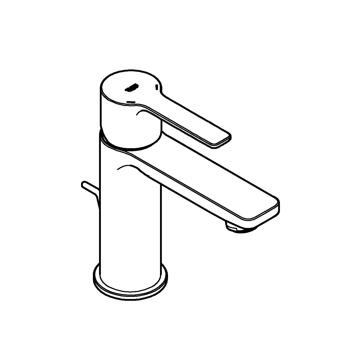 Einhand-Waschtischbatterie Lineare 32109_1, XS-Size, Einlochmontage, Zugstangen-Ablaufgarnitur 1 1/4″, chrom