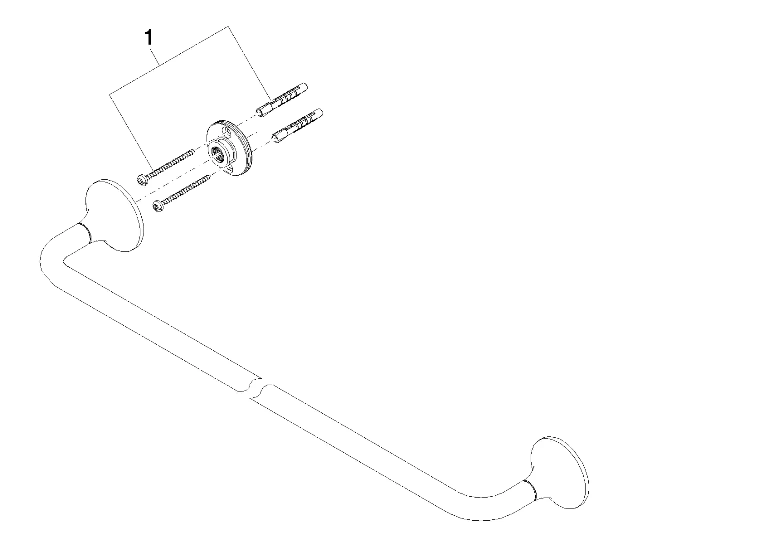 Dornbracht VAIA Badetuchhalter Chrom, Stichmaß 600mm Dornbracht VAIA Badetuchhalter Chrom, Stichmaß 600mm