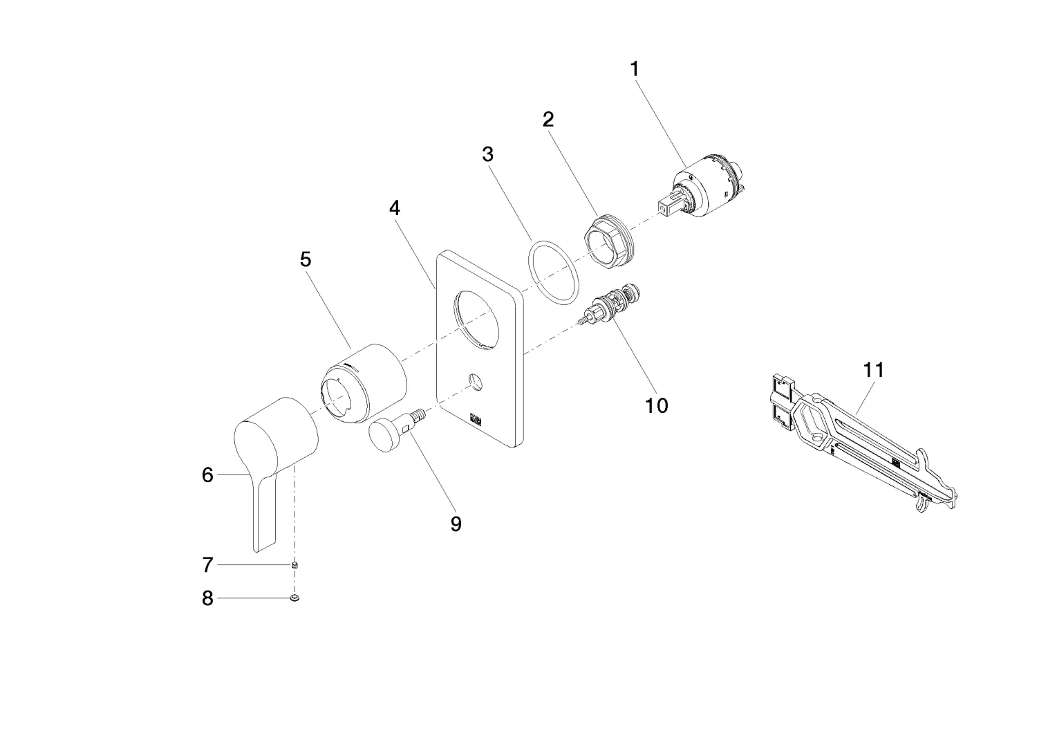 UP-Einhandbatterie mit Umstellung LULU Chrom 36122710 UP-Einhandbatterie mit Umstellung LULU Chrom 36122710
