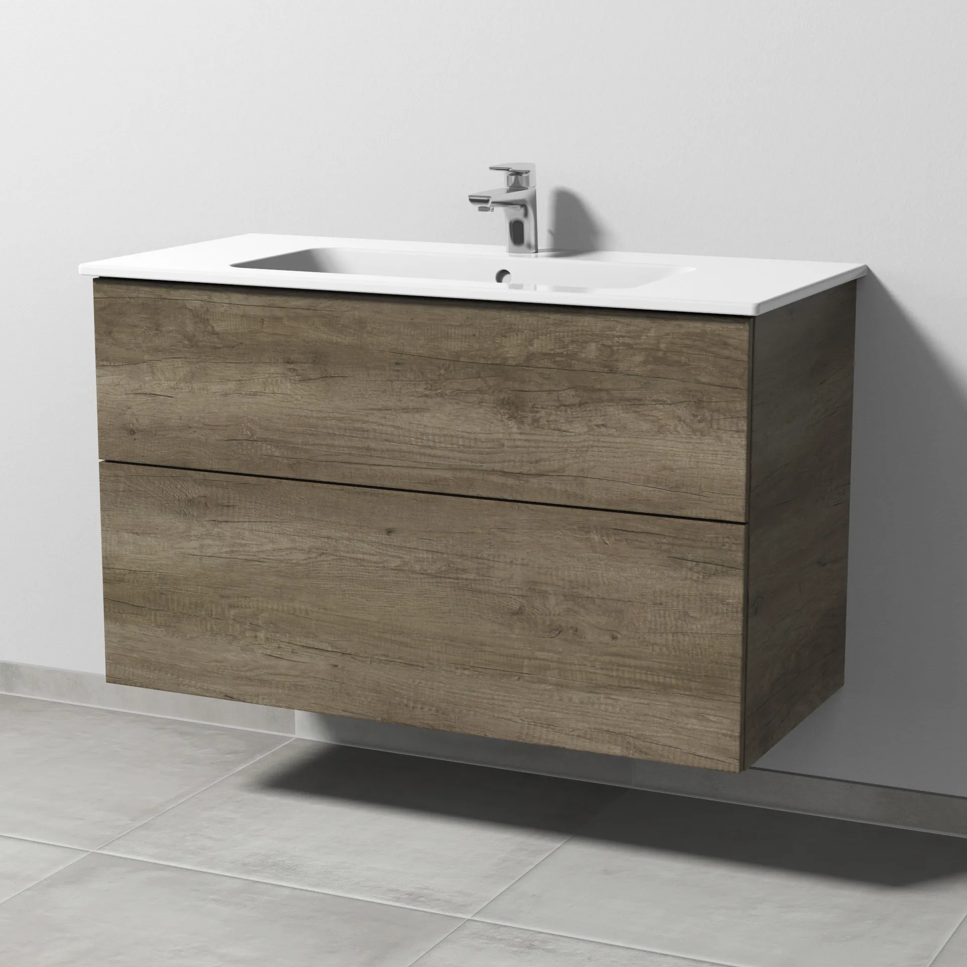 Sanipa Waschtischunterschrank „3way“ 1000 × 613 × 467 mm in Eiche Nebraska