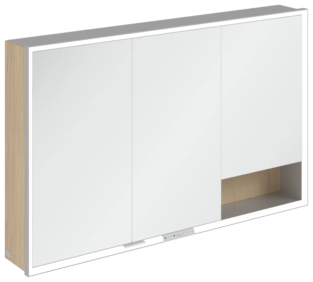Villeroy & Boch Aufputz-Spiegelschrank My View+ A48112, 1200 x 750 x 168 mm, mit Beleuchtung, Nordic Oak Villeroy & Boch Aufputz-Spiegelschrank My View+ A48112, 1200 x 750 x 168 mm, mit Beleuchtung, Nordic Oak