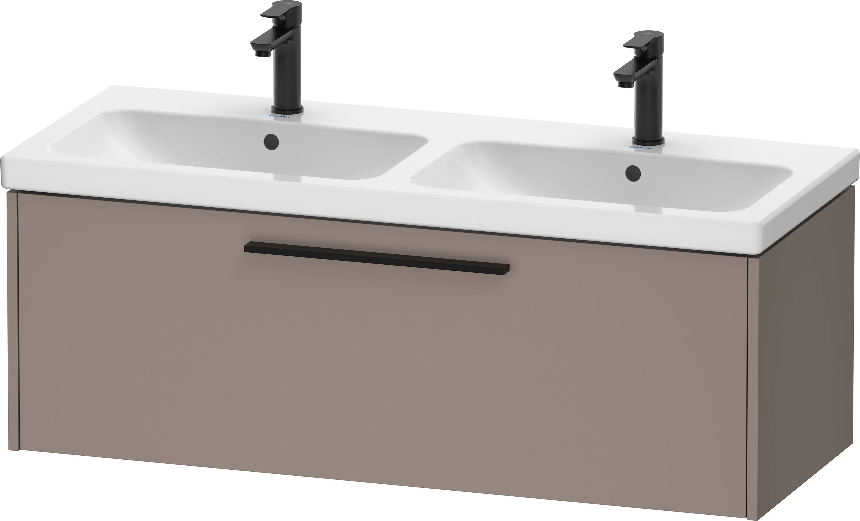 Duravit Waschtischunterschrank für Doppelwaschtisch Wandhängend „D-Code“ 118,4 × 40 × 46 cm in Basalt Matt Duravit Waschtischunterschrank für Doppelwaschtisch Wandhängend „D-Code“ 118,4 × 40 × 46 cm in Basalt Matt