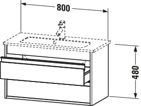 Duravit Waschtischunterschrank wandhängend „Ketho“ 80 × 48 × 38,5 cm in Eiche Natur