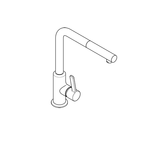 Kludi L-INE S Spültisch-EHM seitl. Steuerung herausziehbarer Auslauf chrom/weiß matt
