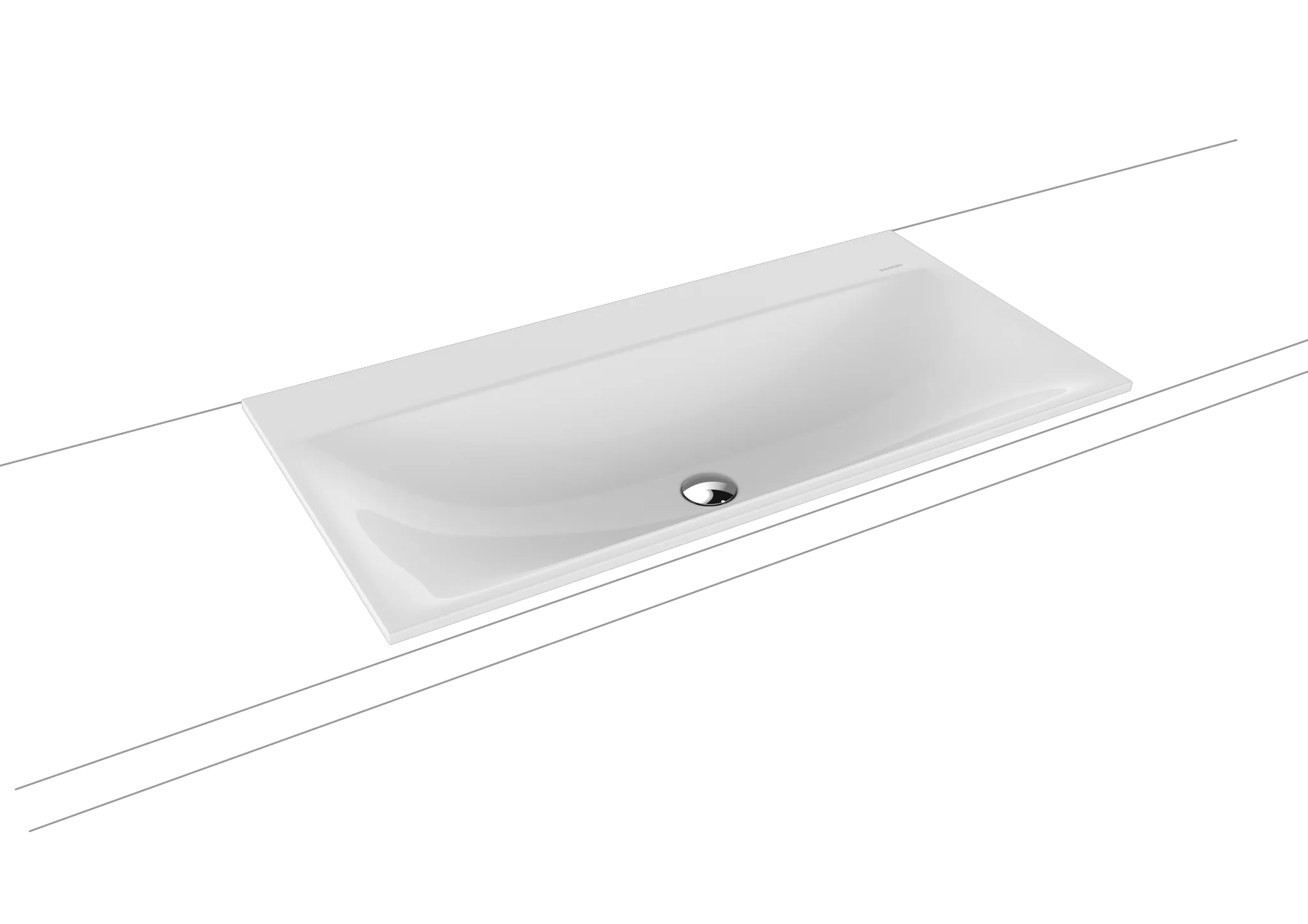 Einbauwaschtisch „Silenio“ 90 × 46 cm, ohne Hahnlochbohrung in cool grey 90