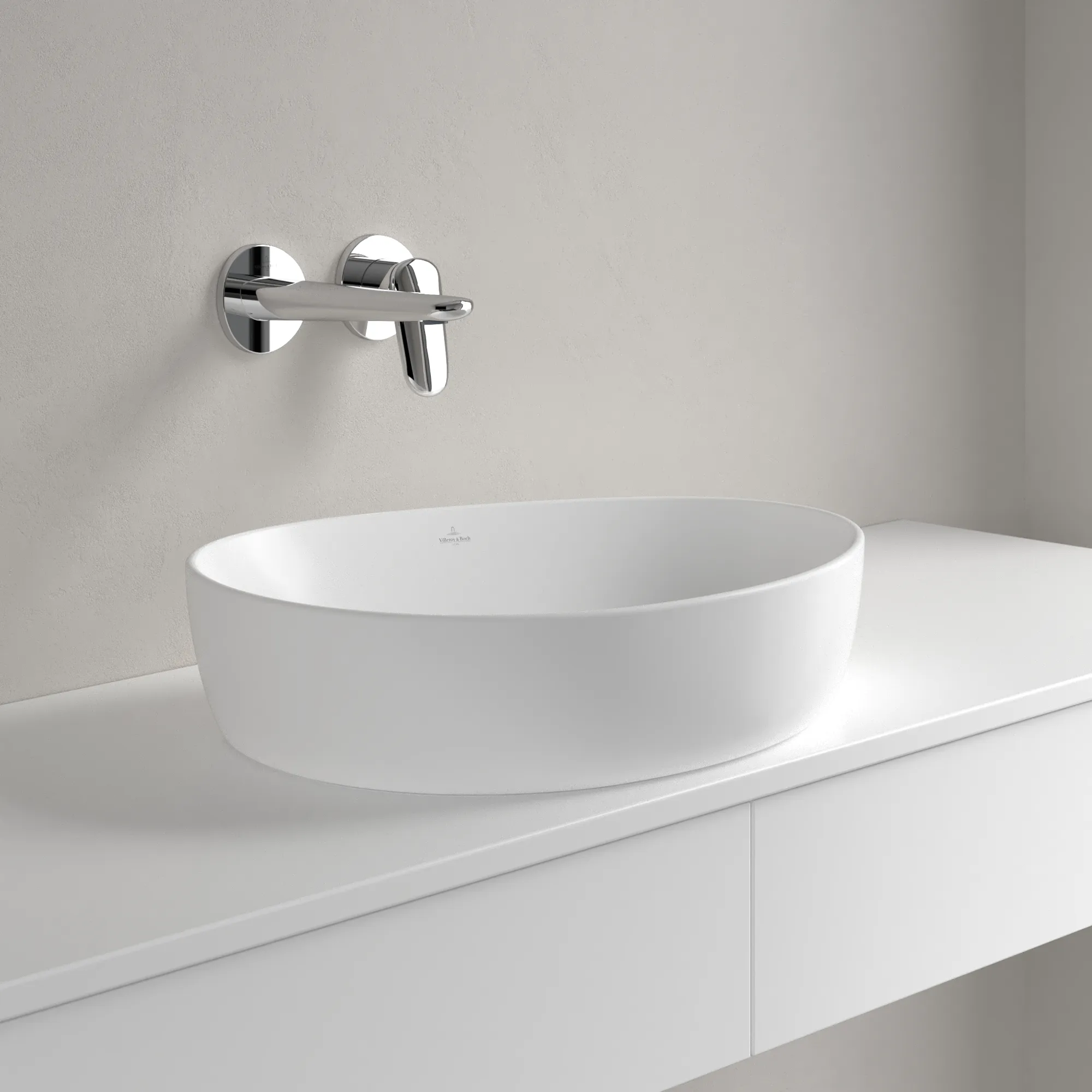 Villeroy & Boch Aufsatzwaschtisch „Antao“ 510 × 400 × 150 mm, ohne Hahnlochbohrung in Stone White Villeroy & Boch Aufsatzwaschtisch „Antao“ 510 × 400 × 150 mm, ohne Hahnlochbohrung in Stone White