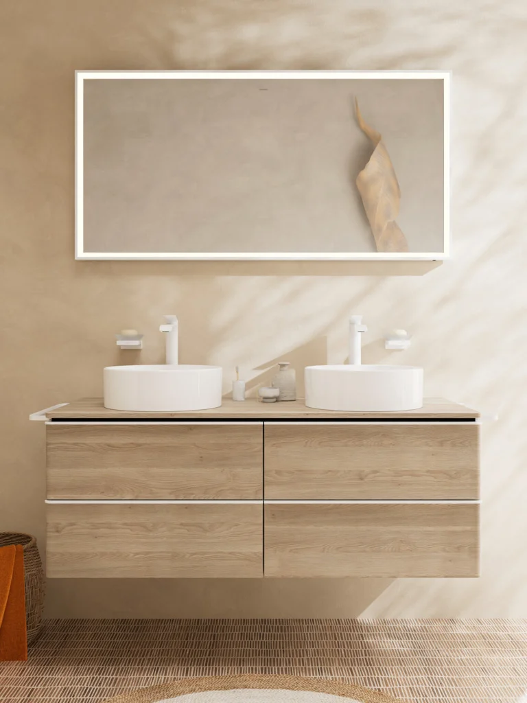 Hansgrohe Xarita E Spiegel 1400/700/50 mm, Mattweiß, LED-Beleuchtung mit Infrarotsensor, stufenlos dimmbar, AntiFog, Wandmontage Hansgrohe Xarita E Spiegel 1400/700/50 mm, Mattweiß, LED-Beleuchtung mit Infrarotsensor, stufenlos dimmbar, AntiFog, Wandmontage