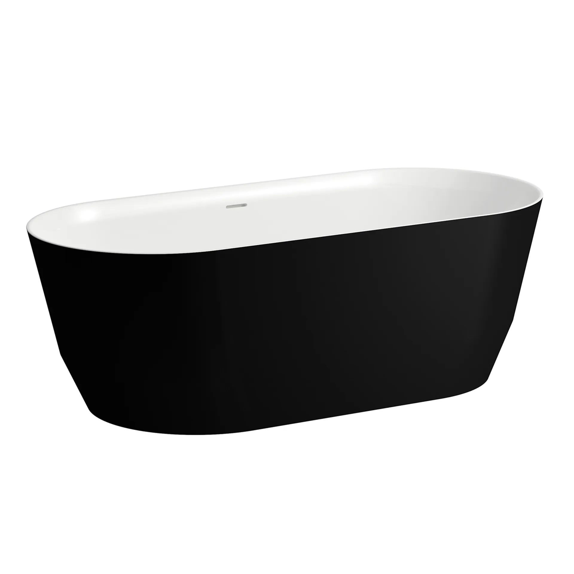 Laufen Badewanne „PRO“ freistehend 165 × 75 cm in Schwarz (matt) / Weiß