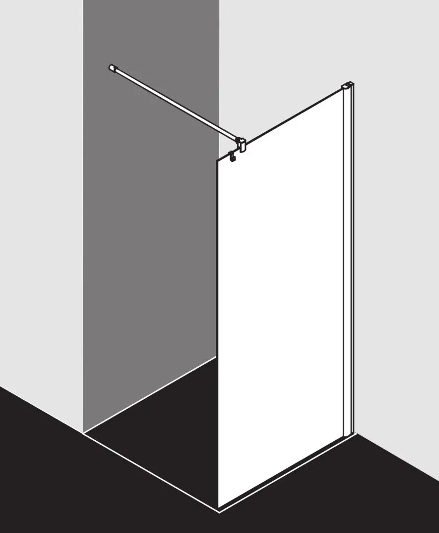 Kermi Duschdesign Walk-In-Duschkabine WALK-IN Wall „PEGA“ Glas Klar, Profile Silber Hochglanz, BV: 730 - 755 mm WE: 740 - 765 mm H: 1850 mm