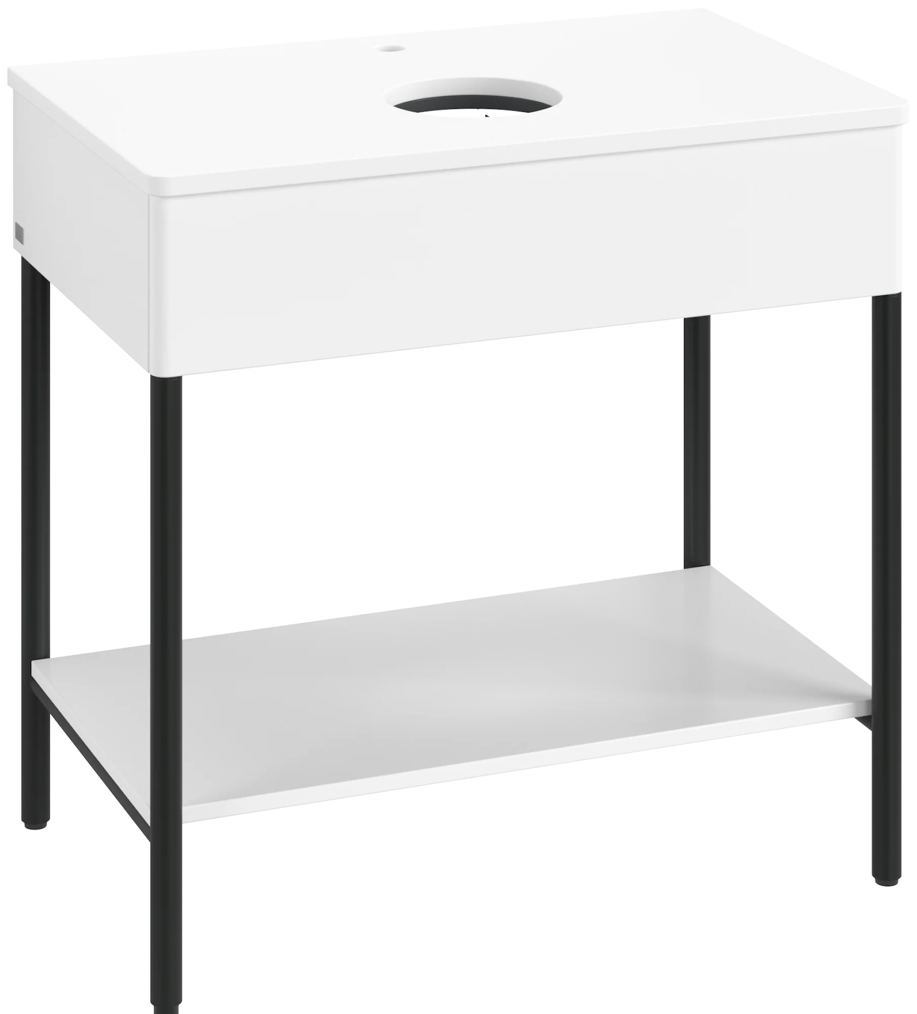 Villeroy & Boch Waschbeckenunterschrank Artis, Eckig White Matt Lacquer, 800x782x500mm, mit Metallgestell und Push-to-open Funktion