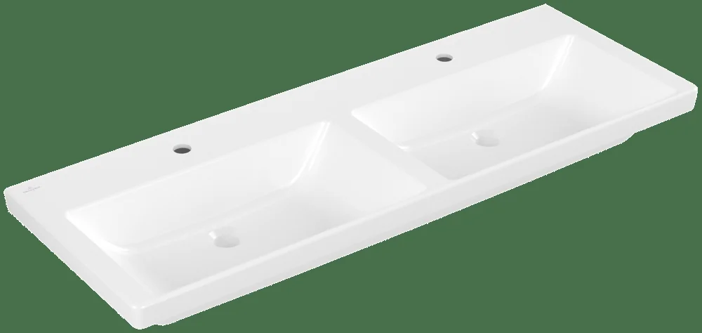 Villeroy & Boch Schrank-Doppelwaschtisch Subway 3.0 4A71D1, 1300 x 475 mm, Rechteck, 2HL Villeroy & Boch Schrank-Doppelwaschtisch Subway 3.0 4A71D1, 1300 x 475 mm, Rechteck, 2HL