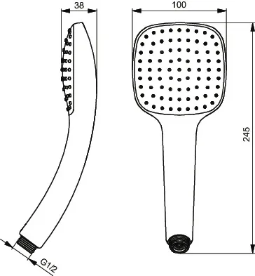 1-Funktionshandbrause Idealrain Cube, 100mm, Chrom 1-Funktionshandbrause Idealrain Cube, 100mm, Chrom