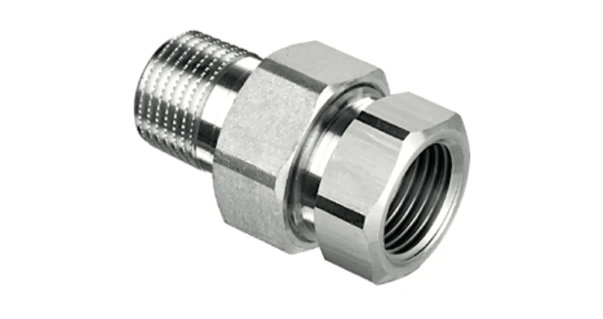 Heizkörperverschraubung, Durchgangsform, Max. Betriebsdruck: 10 bar, DN 32 G 1 1/4 IG, DN 32 R 1 1/4 AG mit Rändierung Heizkörperverschraubung, Durchgangsform, Max. Betriebsdruck: 10 bar, DN 32 G 1 1/4 IG, DN 32 R 1 1/4 AG mit Rändierung