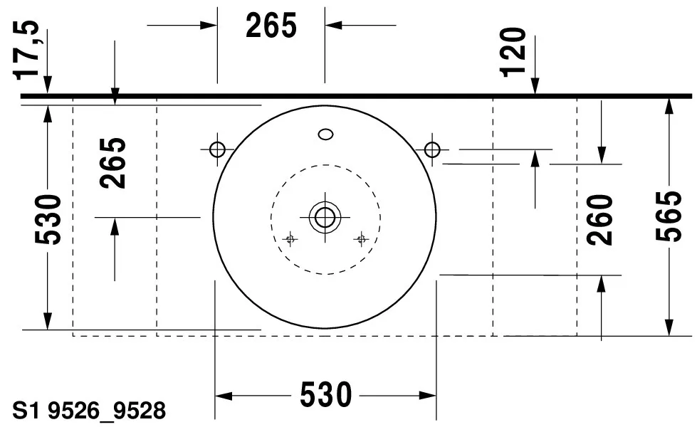 Aufsatzwaschtisch „Starck 1“, mit Überlauf