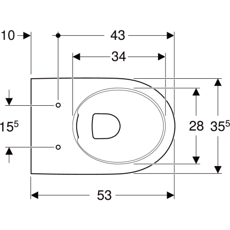 Wand-Tiefspül-WC „Renova Comfort“ geschlossene Form 35,5 × 37 × 53 cm in weiß alpin, ohne Spülrand Wand-Tiefspül-WC „Renova Comfort“ geschlossene Form 35,5 × 37 × 53 cm in weiß alpin, ohne Spülrand