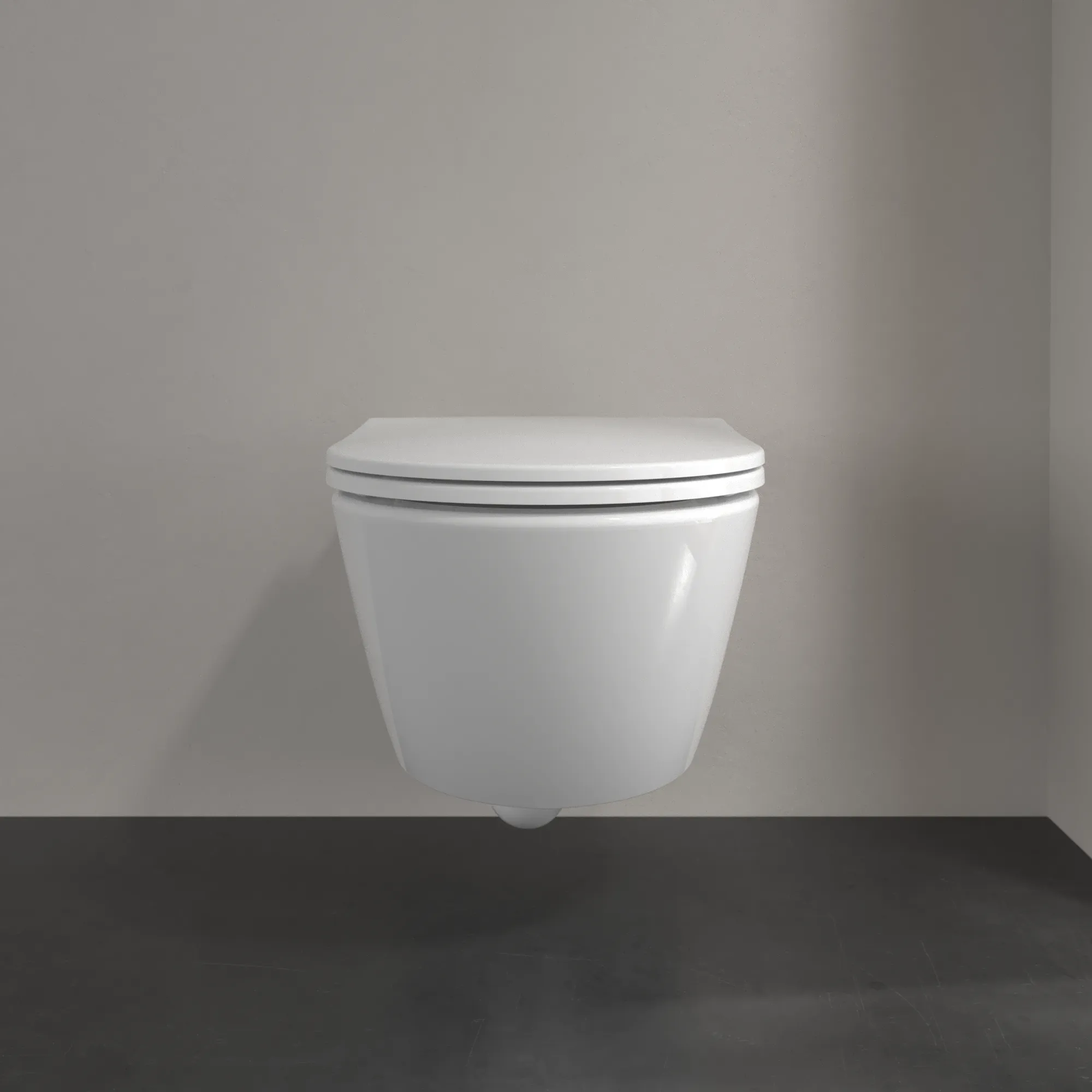 Wand-Tiefspül-WC Combi-Pack „Universo Twistflush“ 37 × 36 × 56 × 56 cm, ohne Spülrand, Abgang waagerecht, Soft Closing, Quick Release