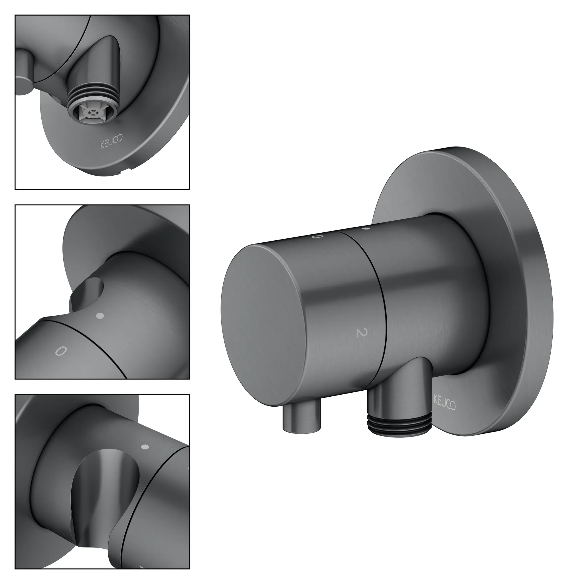 KEUCO IXMO Ab- und Umstellventil Unterputz für 2 Verbraucher mit Schlauchanschluss und Brausehalter Schwarzchrom KEUCO IXMO Ab- und Umstellventil Unterputz für 2 Verbraucher mit Schlauchanschluss und Brausehalter Schwarzchrom