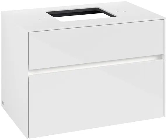 Villeroy & Boch Waschtischunterschrank „Collaro“ 800 × 548 × 500 mm Glossy White, mit Beleuchtung, für Becken mittig Villeroy & Boch Waschtischunterschrank „Collaro“ 800 × 548 × 500 mm Glossy White, mit Beleuchtung, für Becken mittig