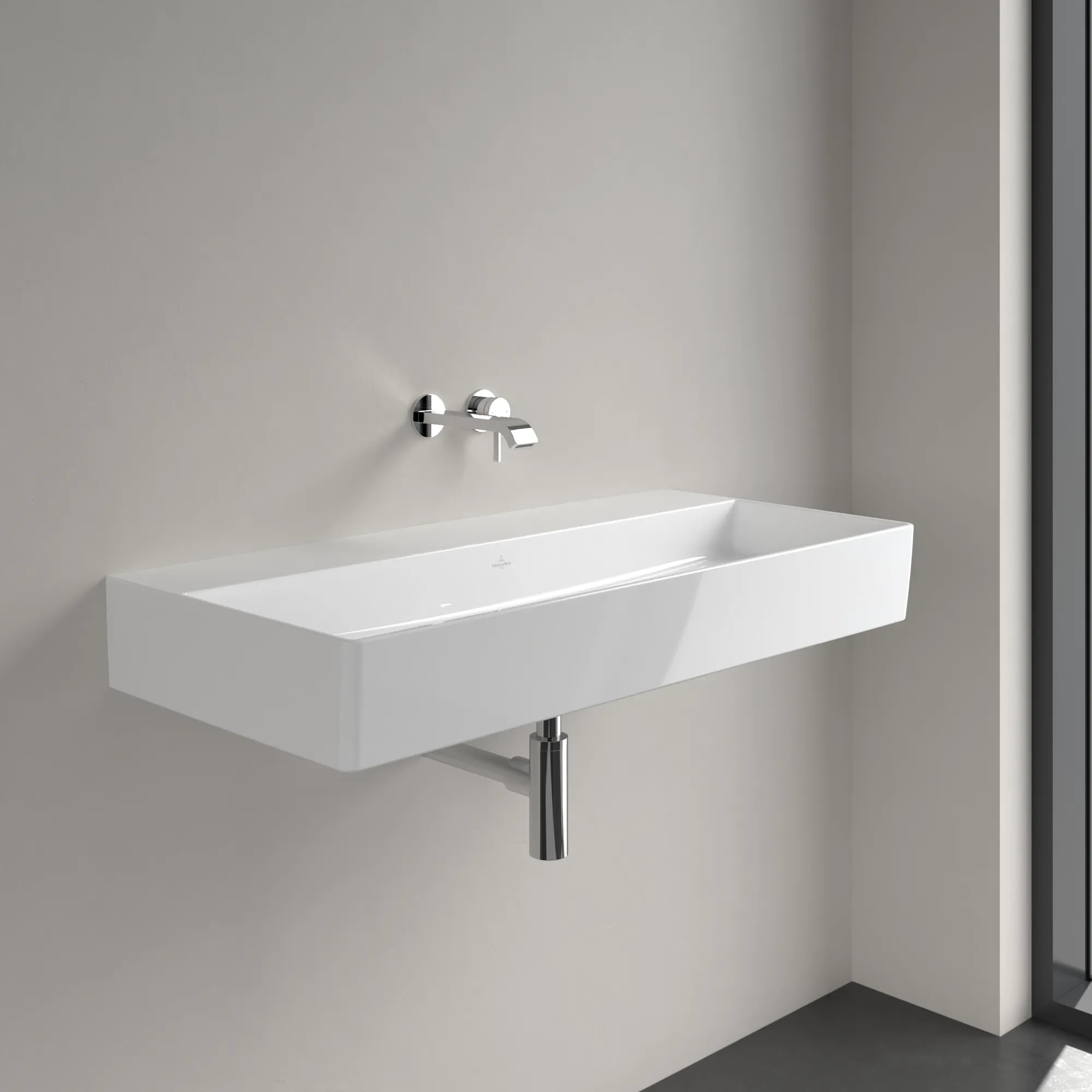 Villeroy & Boch Wandwaschtisch aus TitanCeram geschliffen „Memento 2.0“ 1000 × 470 × 135 mm, ohne Hahnlochbohrung in Weiß Alpin Villeroy & Boch Wandwaschtisch aus TitanCeram geschliffen „Memento 2.0“ 1000 × 470 × 135 mm, ohne Hahnlochbohrung in Weiß Alpin