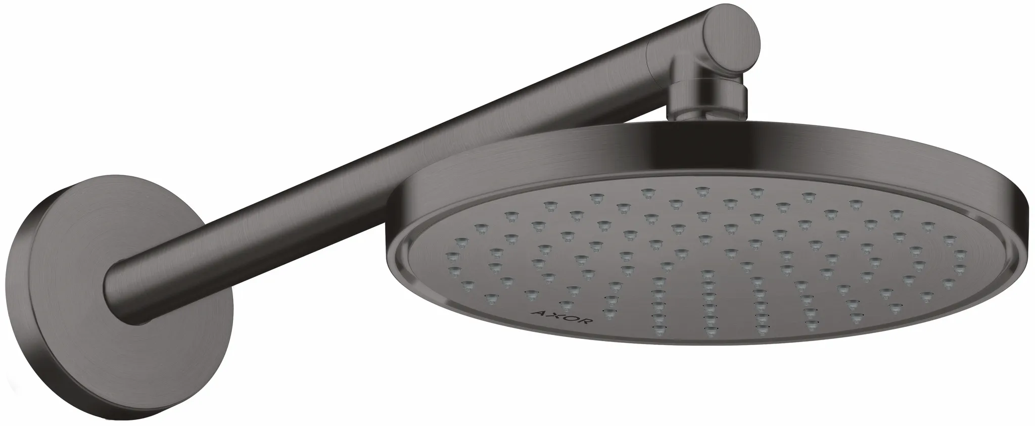 Hansgrohe AXOR ShowerSolutions Kopfbrause 220 1jet EcoSmart+ Brushed Black Chrome, 220 mm, verstellbarer Winkel, abnehmbar zur Reinigung