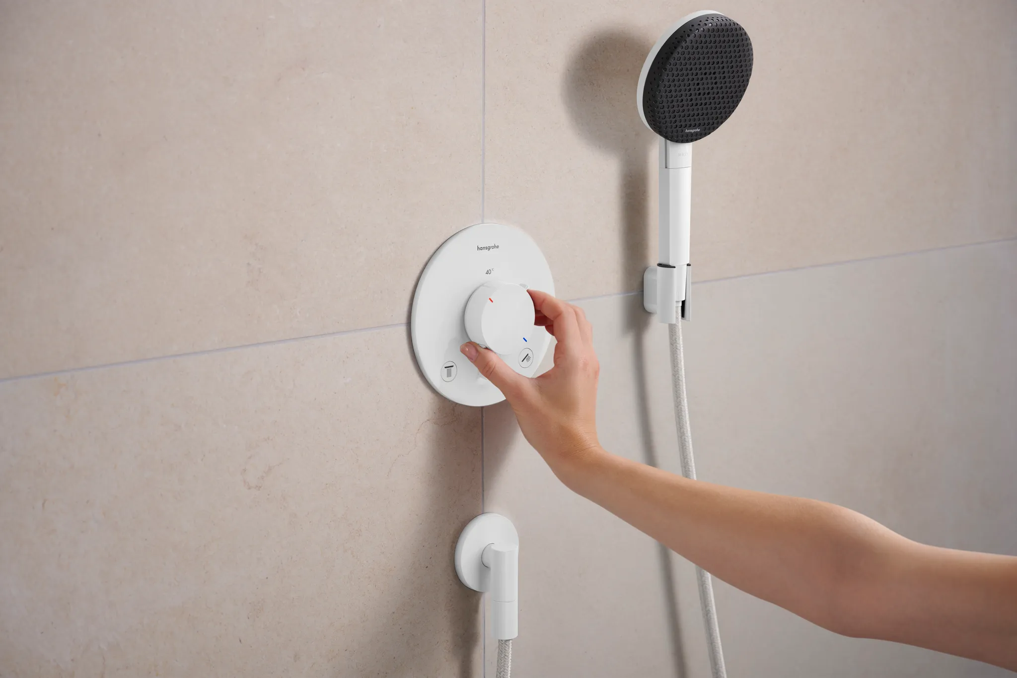 Hansgrohe Ecostat Comfort S Thermostat Unterputz für 2 Verbraucher, Mattweiß