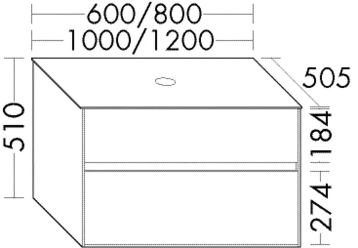Waschtischunterschrank rc40Solitaire von burgbad – 1 Abdeckplatte mit Beckenausschnitt, 1 Schublade inkl. Siphonausschnitt, 1 Auszug unten, Metallbox, Metallkonsolen, Raumsparsiphon – H: 510 mm, B: 600 mm, T: 505 mm