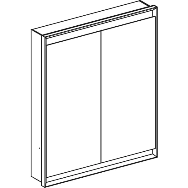 Geberit ONE Spiegelschrank mit ComfortLight, 2 Türen, Aluminium eloxiert, 75x90x15 cm, UP-Montage Geberit ONE Spiegelschrank mit ComfortLight, 2 Türen, Aluminium eloxiert, 75x90x15 cm, UP-Montage