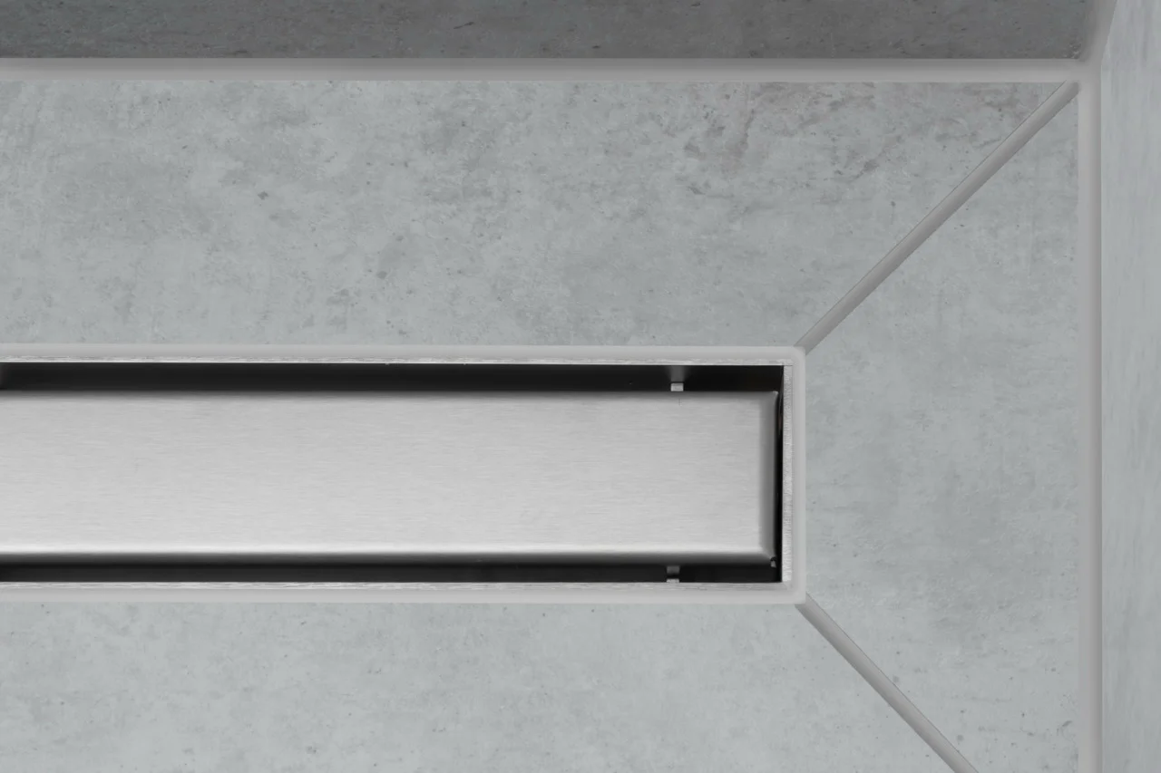Hansgrohe RainDrain Match Duschrinne 1200 mm mit höhenverstellbarem Rahmen, Edelstahl gebürstet