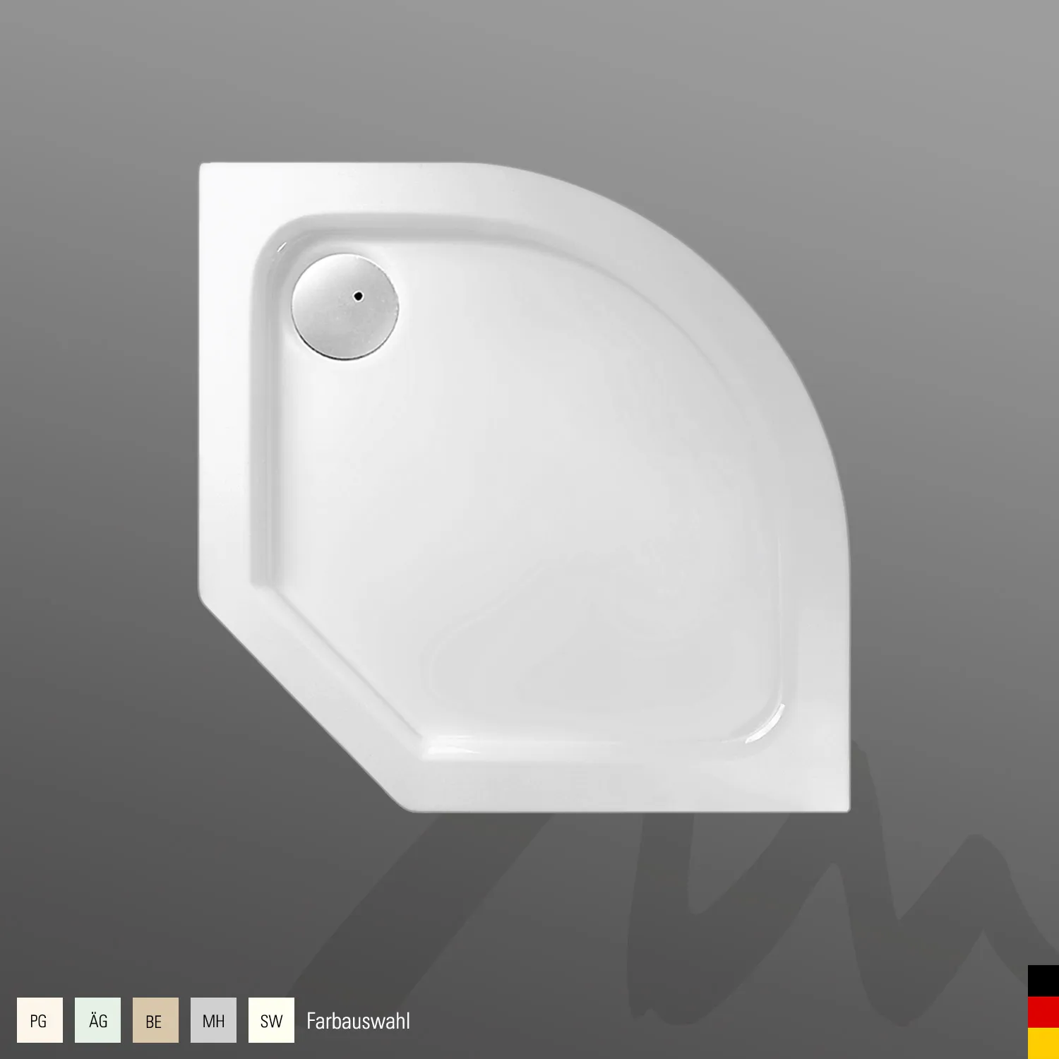 Mauersberger Acryl-Duschwanne argenta 90 flach, R:55, 900x900x60, Farbgruppe: 2 Mauersberger Acryl-Duschwanne argenta 90 flach, R:55, 900x900x60, Farbgruppe: 2